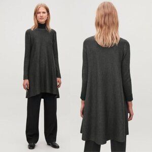 COS Double-Faced Merino Wool Dress Size XS Gray